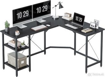 CubiCubi počítačový stôl v tvare písmena L, priemyselný stôl