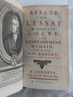 Kniha z roku 1746 John Locke angl. filozof - 1