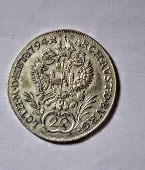 MINCE FRANTIŠEK II. 20KREJCAR 1794G