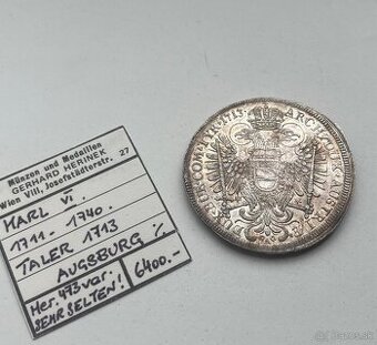 Karol VI. - toliar 1713 augsburg