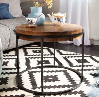 Konferenčný stolík 60 cm palisander/ kov