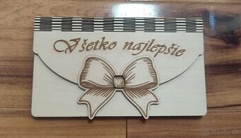 Drevená darčeková obálka Všetko najlepšie
