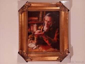 Olejomalba na plátně - zdobený rám 310x260mm - 003