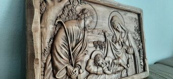 Drevený obraz 37×62cm hr.3 cm Svätá rodina - 1