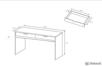 Kancelársky/Písaci stolík Grafit