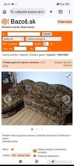 Predám gauč s kreslom