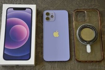 Apple iPhone 12 Purple 64 GB + krabica + och. skličko + obal