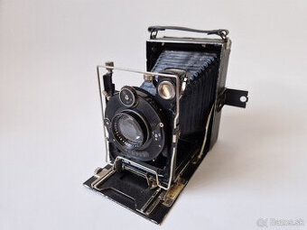 Starožitný měchový fotoaparát Beier Lotte 9x12 Compur Tessar