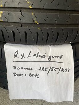 2.ks letné gumy 225/55/R17 Rok -2016