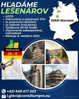 Hľadáme dvoch lešenárov, práca v Nemecku.