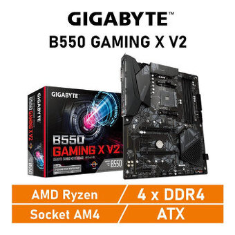 Herná doska Gigabyte B550 Gaming X V2, socket AM4 / záruka