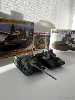 1:35 T-34+SU-100+vojaci
