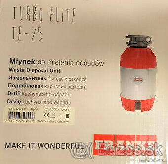 Drvic - drtic odpadu Franke Turbo Elite TE-75 | 134.0535.241