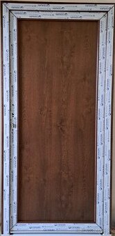 Plastové dvere 98x203cm, biela/orech