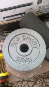 Liatinové/ železné  kotúče  2,5 kg x 8  HOP SPORT   -   NOVÉ