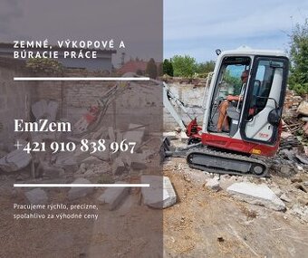 Zemné a výkopové práce s minibagrom