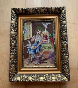 Vyšívaný obraz v ráme