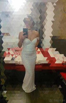 Biele spoločenské / popolnočné šaty