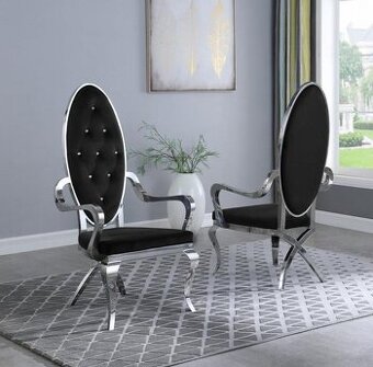 Dizajnova/jedalenska stolicka - cierny zamat