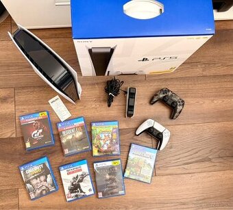PlayStation 5 + 2 ovládače + dokovačka + 7 hier + 2TB SSD