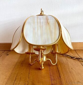 Stará mosazná Tiffany lampa