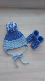 Štrikovaná čiapka s brmbolcom pre bábätko handmade