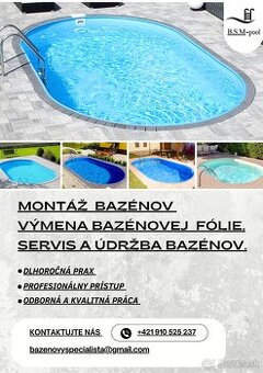 Bazén,Bazény, Bazénova folia, Servis bazéna