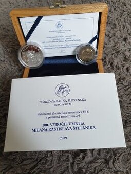 2€ +10€ M.R.Štefánik Proof - 1