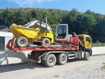 Plato na prevoz stavebnej, lesnej a polno techniky, kontajne