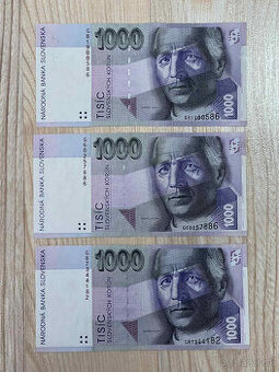 Slovenské bankovky 1000 SK rok 1997 séria G