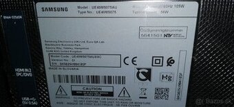 Predám SAMSUNG tv.UE40M5075AU na náhradné diely.