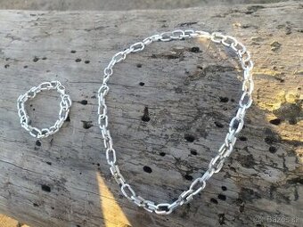 Strieborná retiazka a náramok - ručná práce - PC 600€