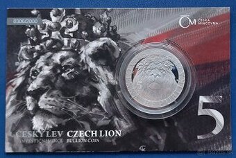 1Oz striebro Český lev 2022 proof