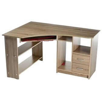 Kancelársky rohový stôl jana (roh do ľava). (Dub sonoma)