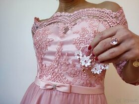 Dámske spoločenské šaty pudrovo-ružové95
