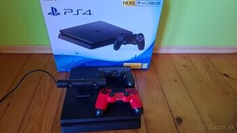 PS4 Slim 500 GB ako nová + 2 ovládače + kamera, top stav