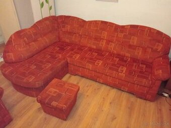 Rozkladací gauč, kreslo, taburetka