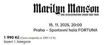 Marilyn Manson Praha 15.11.2025