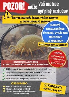 Matrac koberec vysavanie tepovanie