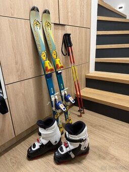 Detske lyze 100cm + lyziarky 22 + palicky