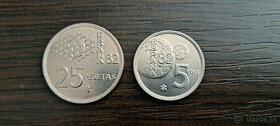 Predám (vymením) 2 španielske mince - MS vo futbale 1982