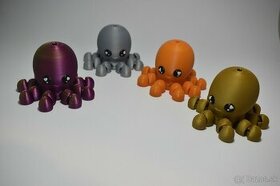 mini ohybný chobotnica - 3D tlač - "Handmade" - 1
