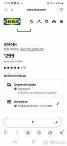 Predám jedálenský stôl NORDEN- IKEA