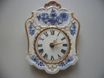 Hodiny zlatené porcelánové nástenné