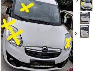OPEL COMBO 1.6 CDTI 2016 Predám predný NÁRAZNÍK, MASKA, kapo