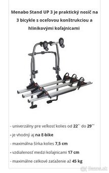 Nosič bicyklov MENABO Stand UP 3