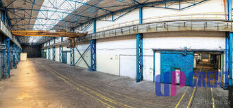 Prenájom haly od 2500 m2 s v. 10m, mostový žeriav do 20t