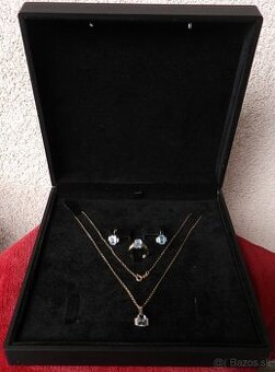 Topazová zlatá súprava s bril. 0,21 ct 50-té roky 20 st.