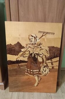 Obraz Žena z Važca, intarzia