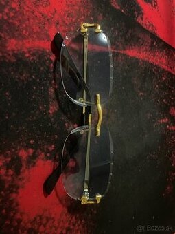 Cartier Eyewear Blue Lenses Yellow Gold